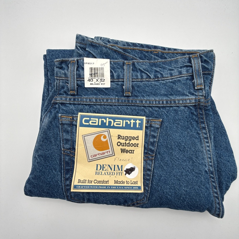 Carhartt Flannel Lined Relaxed Fit Denim Jeans Mens 40x32 SF8517 NWT NOS